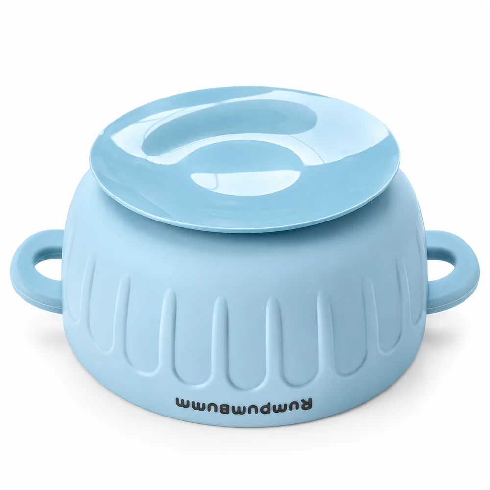Ice Blue Suction Bowl upside down, showing its strong suction base