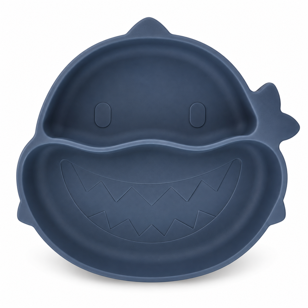Shark Suction Plate in Midnight Blue, top view showing two sections