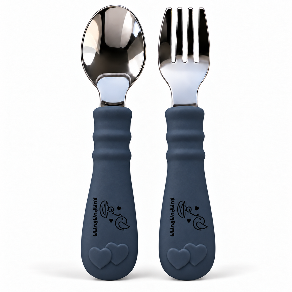 In the set: Spoon & Fork Set in Midnight Blue, front